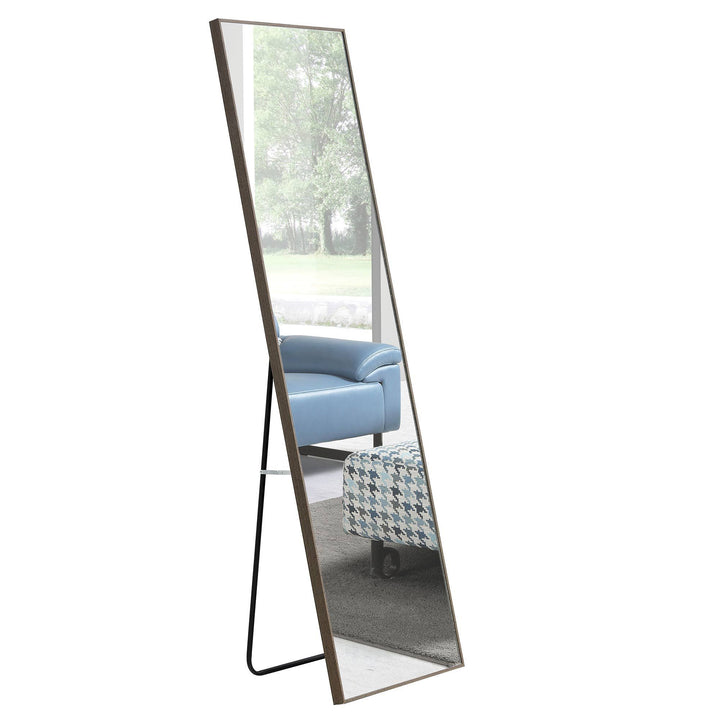 3rd generation  Grey Solid Wood Frame Full-length Mirror, Dressing Mirror, Bedroom Home Porch, Decorative Mirror, Clothing Store, Floor Mounted Large Mirror, Wall Mounted.65"*23"