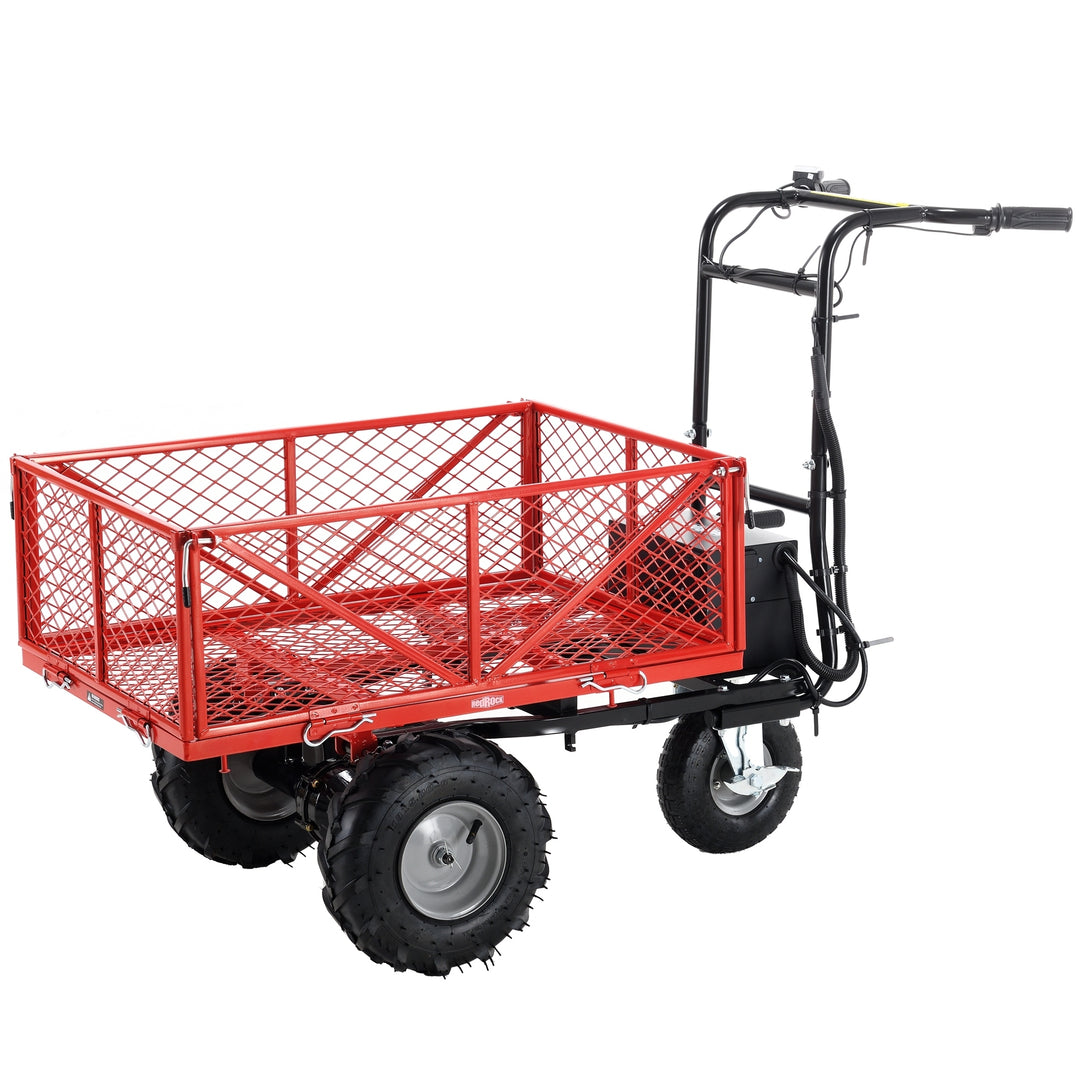 Wheelbarrow Utility Cart Electric Powered Cart 48V28Ah 500W  Capacity 500lbs (230kg)  Material Hauler 1000lbs Towing