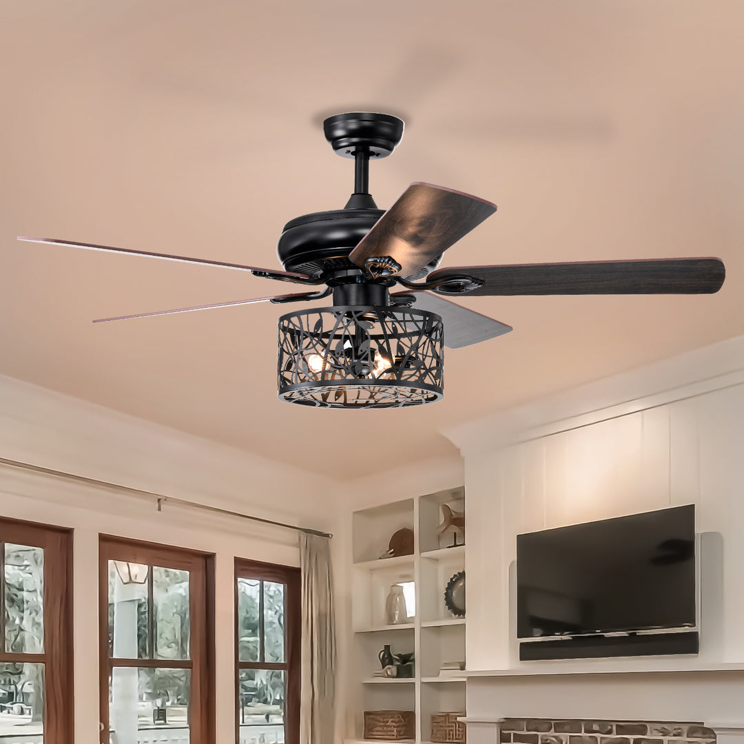 Farmhouse Industrial 52-inch Ceiling Fan (Optional Remote&2 Color Option Blades)  or Bedroom, Living Room, Dining Room