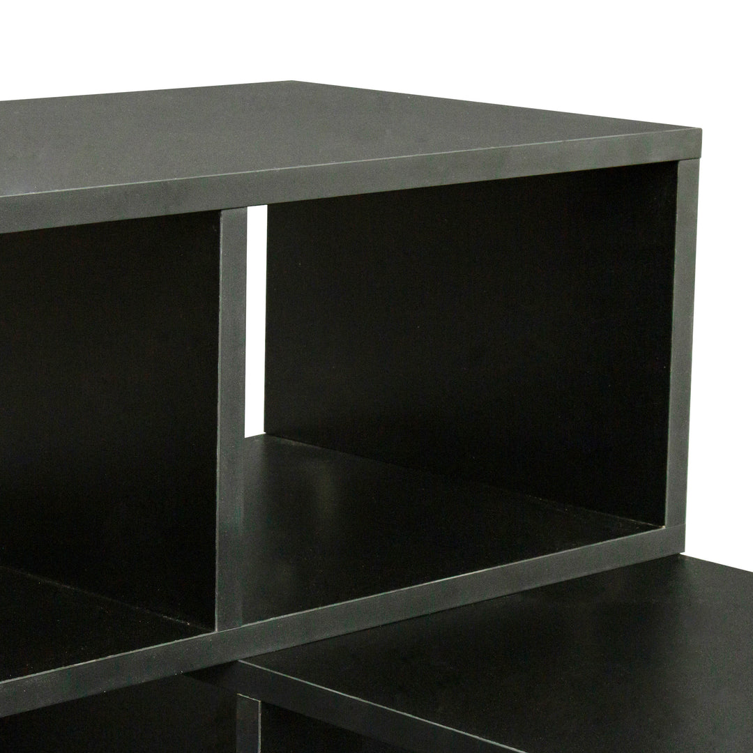 Double L-Shaped TV Stand,Display Shelf ,Bookcase for Home Furniture,Black