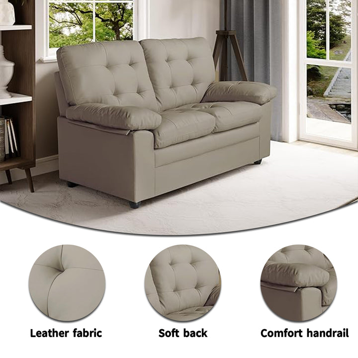 Apartment Love seat Love, 3-SEAT, Grey Faux Leather