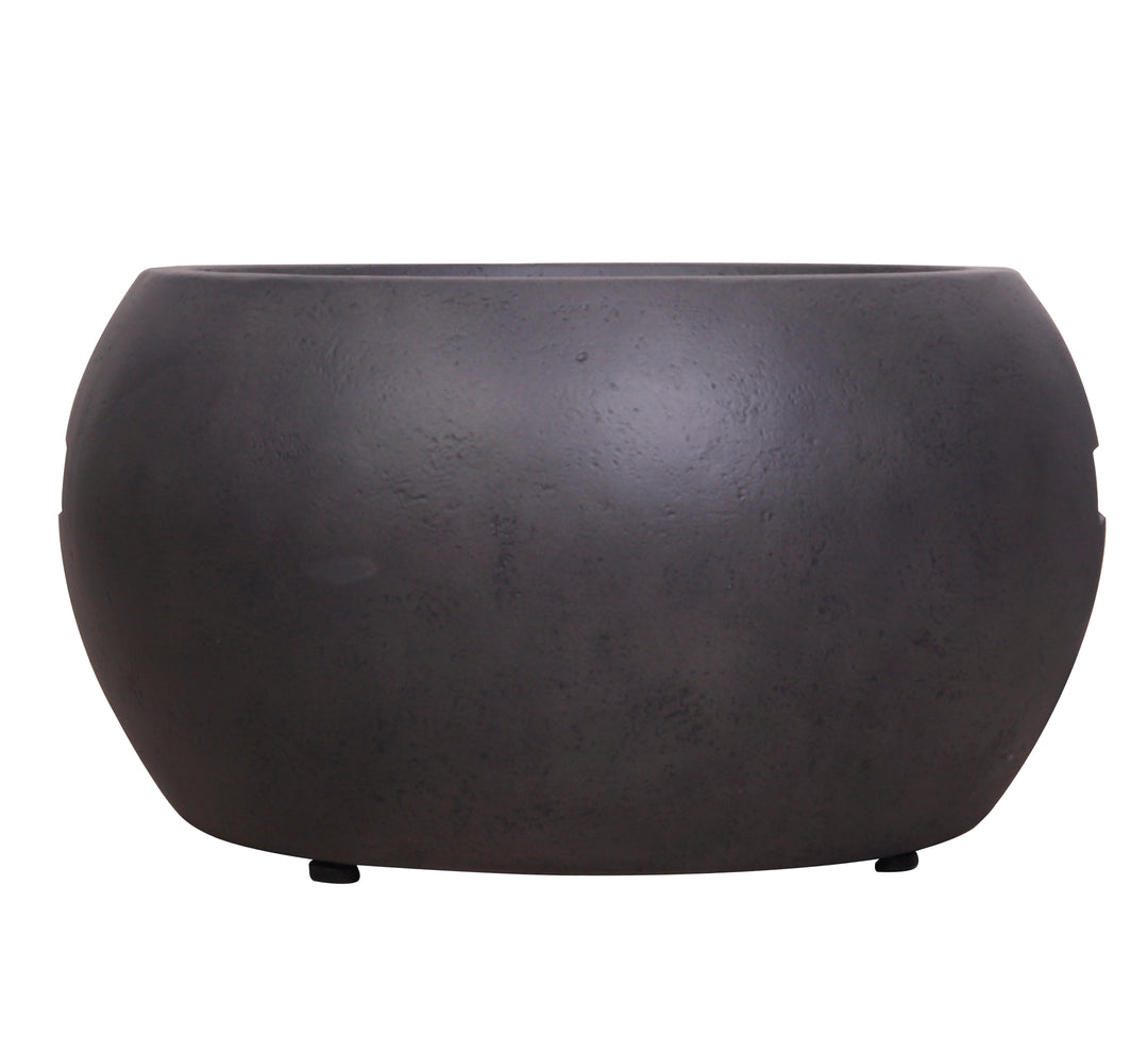 New Design Product Faux Concrete Texture Round Dark Propane Outdoor Fire Pit