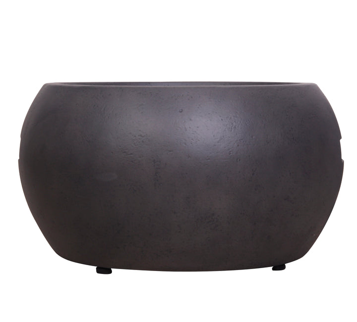 New Design Product Faux Concrete Texture Round Dark Propane Outdoor Fire Pit