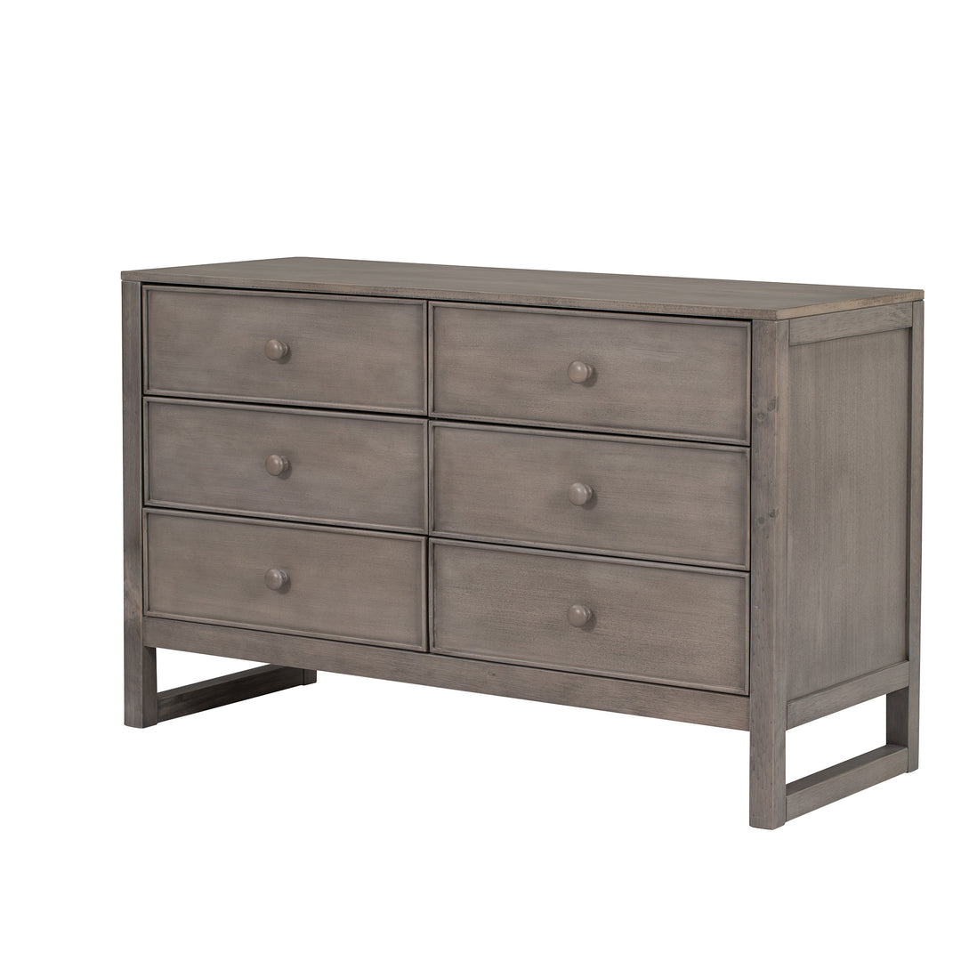 Rustic Wooden Dresser with 6 Drawers,Storage Cabinet for Bedroom,Anitque Gray