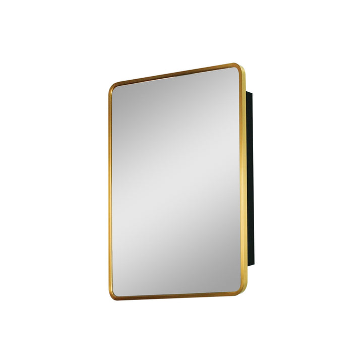 24x30 inch Gold Metal Framed Wall mount or Recessed Bathroom Medicine Cabinet with Mirror