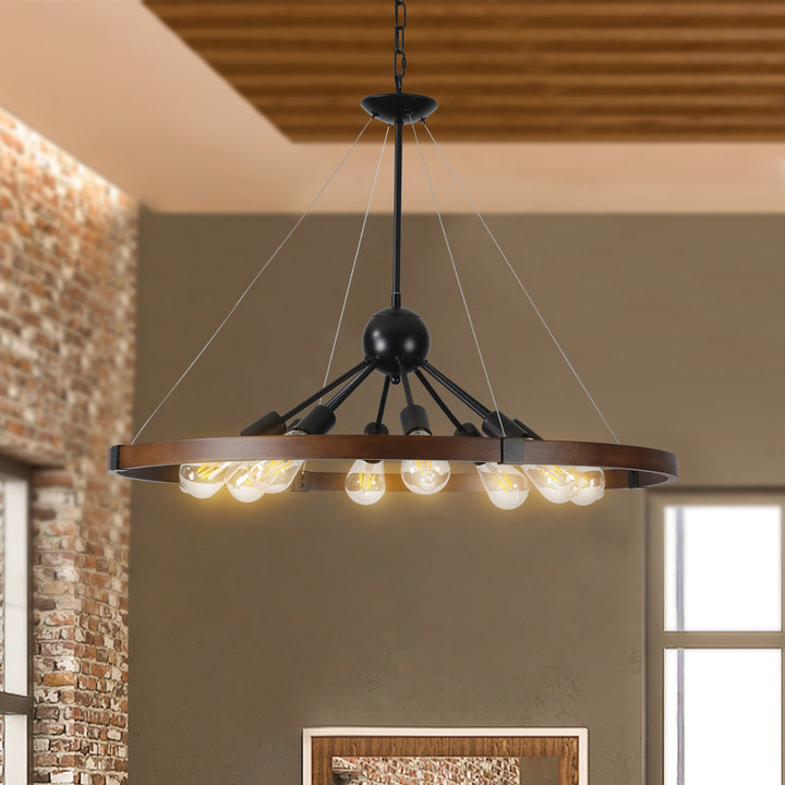 8-Light Retro Farmhouse Chandelier For Kitchen, Living room, Dining room(No Bulbs)