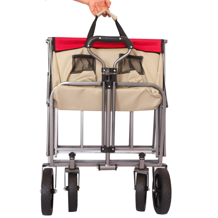 Outdoor Garden Multipurpose Micro Collapsible Beach Trolley Cart Camping Folding Wagon