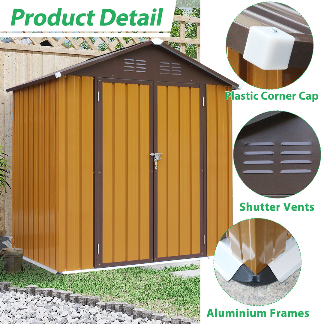 Shed 6' x 4' Outdoor Storage Shed Organizer, Garden Tool House for Backyard