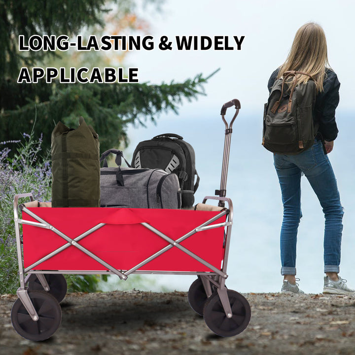 Outdoor Garden Multipurpose Micro Collapsible Beach Trolley Cart Camping Folding Wagon