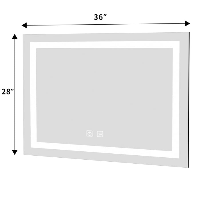 Bathroom Vanity LED Lighted Mirror-(Horizontal/Vertical with double bond)-36*28in