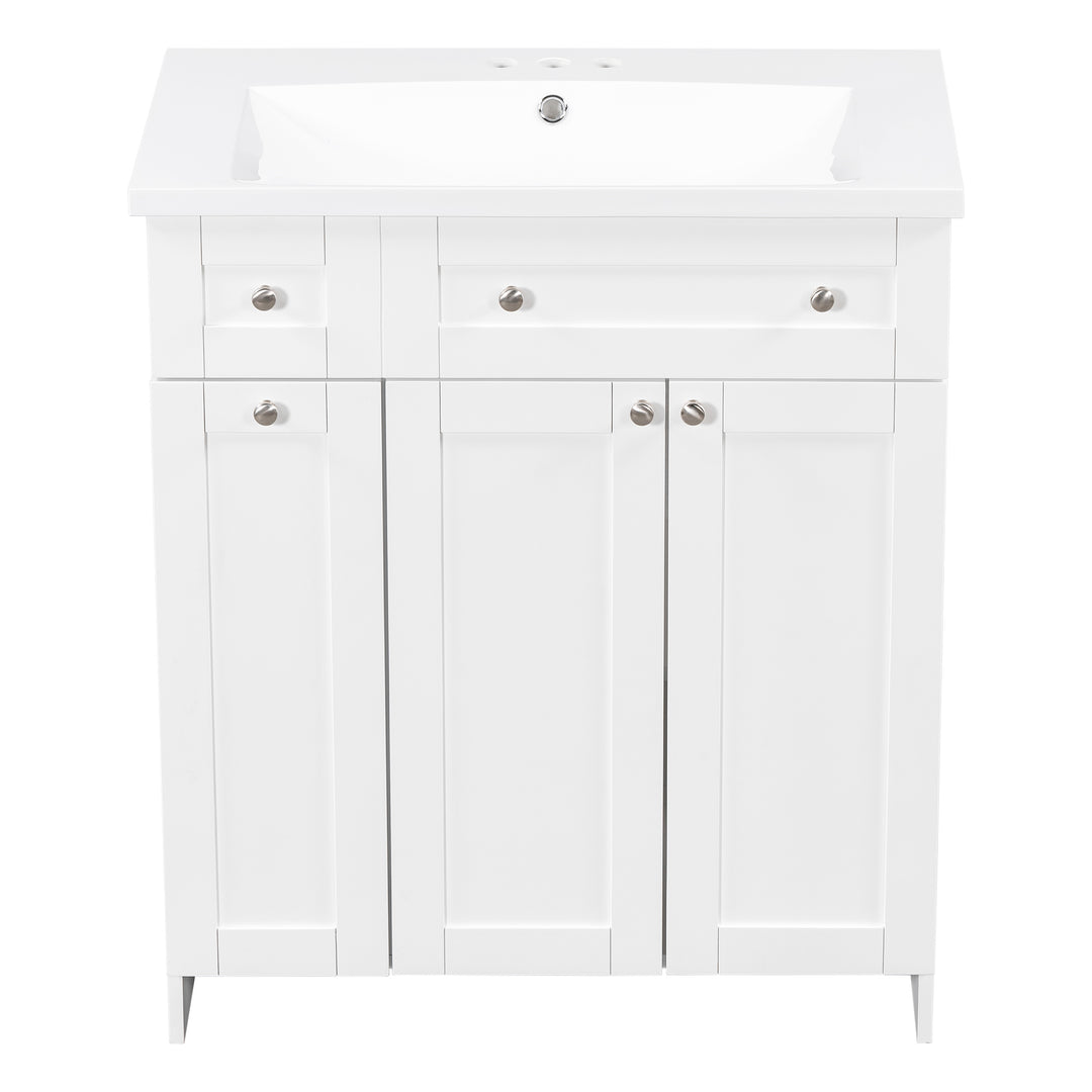 30" White Bathroom vanity with Single Sink ,Combo Cabinet Undermount Sink,Bathroom Storage Cabinet vanities