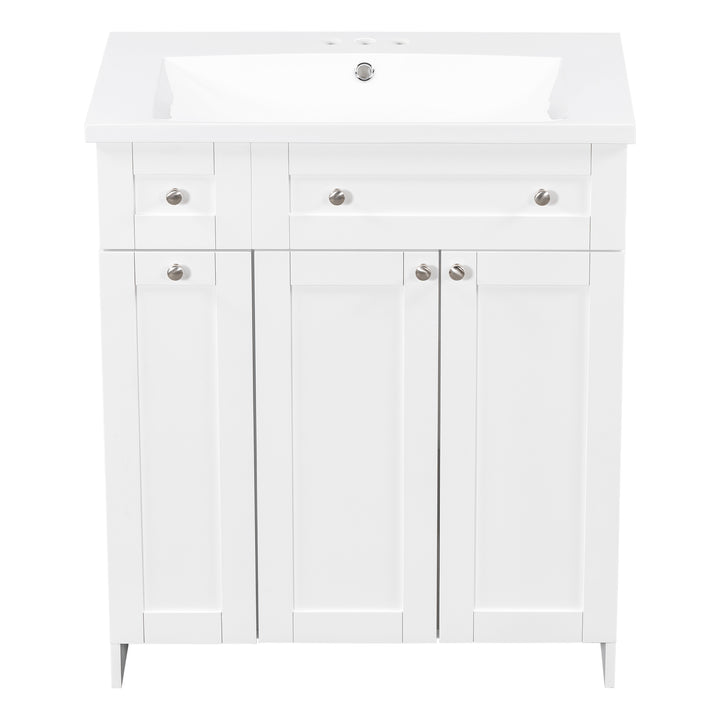 30" White Bathroom vanity with Single Sink ,Combo Cabinet Undermount Sink,Bathroom Storage Cabinet vanities