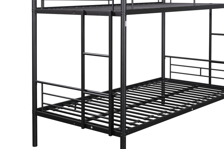 Metal Twin over Twin Bunk Bed/ Heavy-duty Sturdy Metal/ Noise Reduced Design/ 2 Side Ladders/ Safety Guardrail/ CPC Certified/ No Box Spring Needed