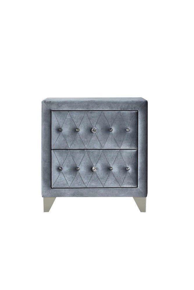 ACME Dante Nightstand, Gray Velvet 24233