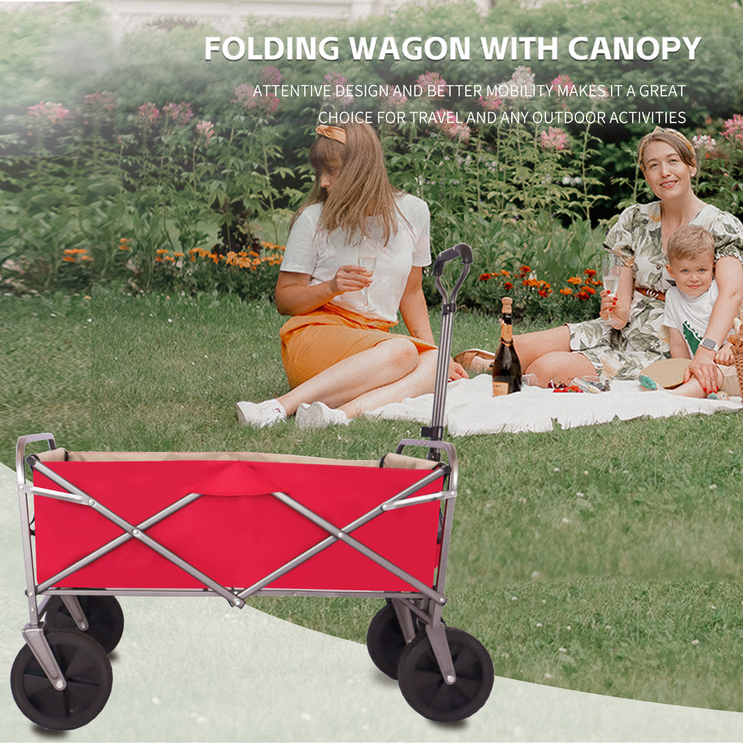 Outdoor Garden Multipurpose Micro Collapsible Beach Trolley Cart Camping Folding Wagon