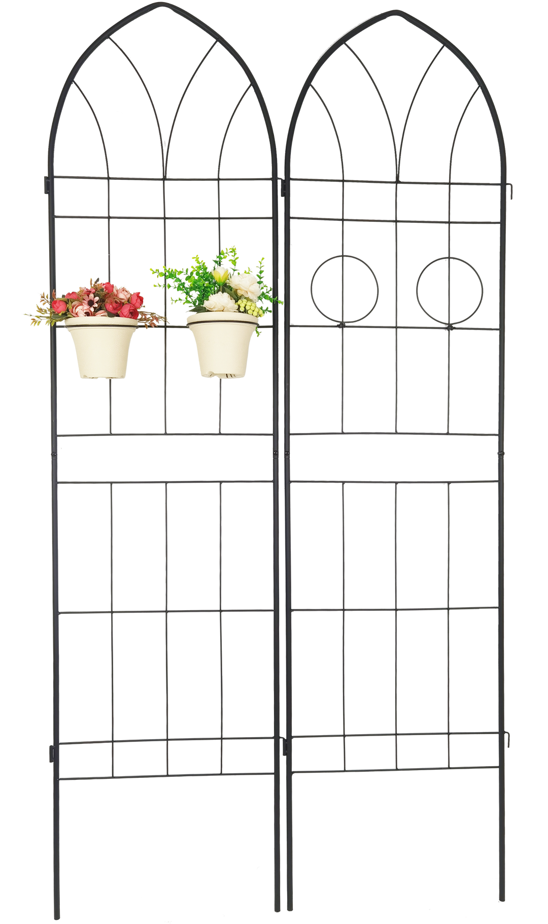 4 Pack Metal Garden Trellis 78.7" x 19.7" Rustproof Trellis for Climbing Plants Outdoor Flower Support Black