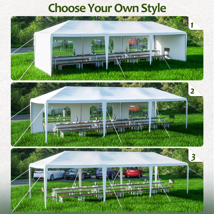 10x30' Wedding Party Canopy Tent Outdoor Gazebo with 5 Removable Sidewalls