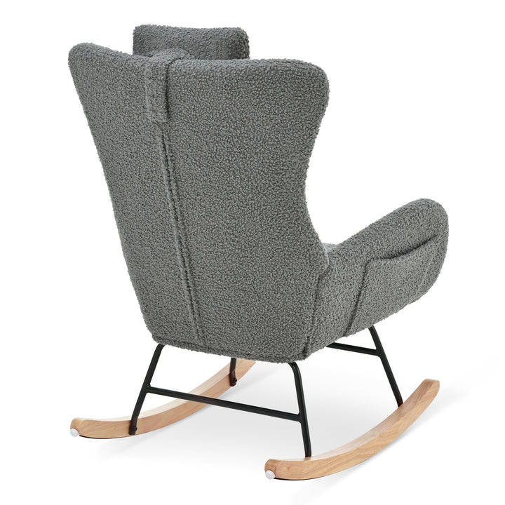 Rocking Chair - with rubber leg and cashmere fabric, suitable for living room and bedroom