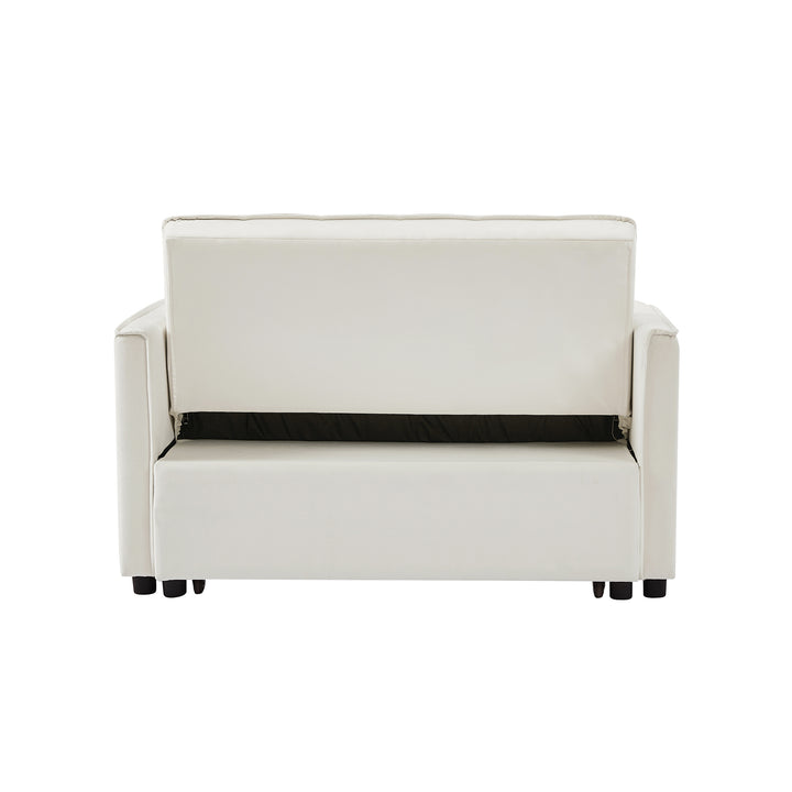 Off White Velvet Loveseat Sofa Bed