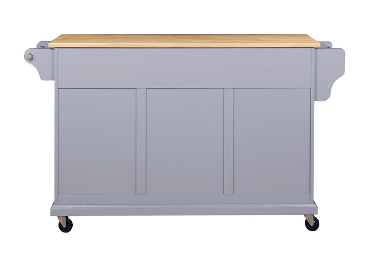 Cambridge Natural Wood Top Kitchen Island with Storage