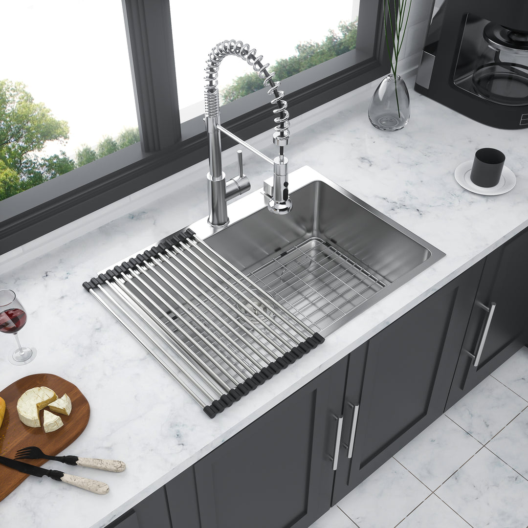 30x22 inch Kitchen Sink Drop In 16 Gauge Stainless Steel 30" Single Bowl Topmount Kitchen Sink Basin