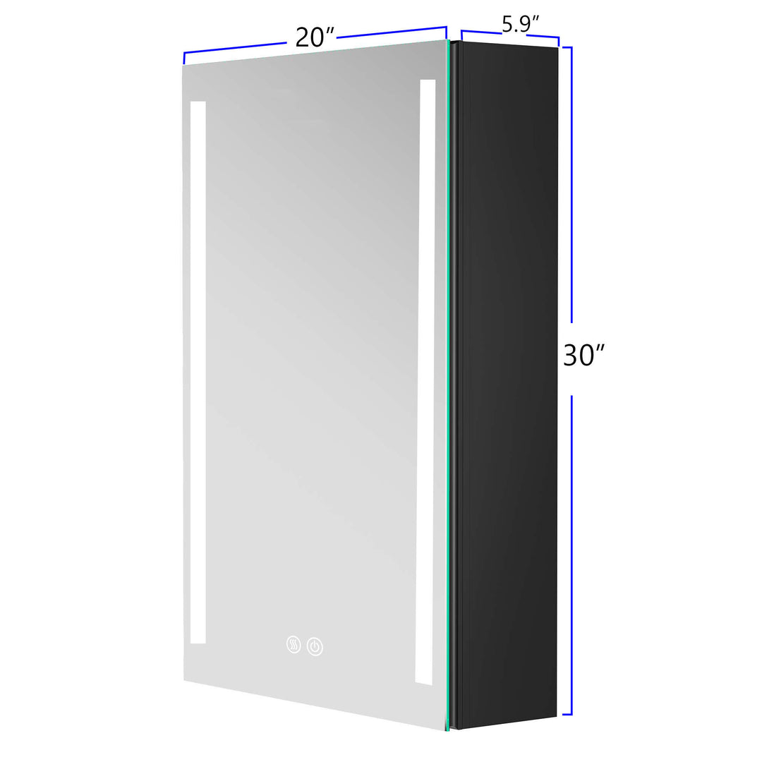 30x20 inch LED Bathroom Medicine Cabinet Surface Mounted Cabinets With Lighted Mirror