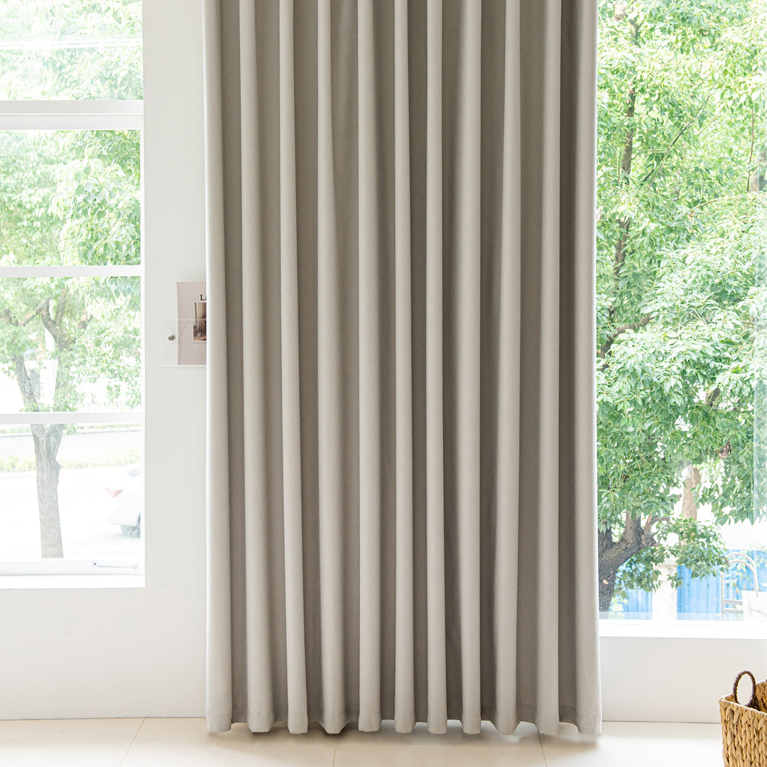 Mixed textile fabrics blackout curtain themal insulated drapery pinch pleat heading style, any custom size available