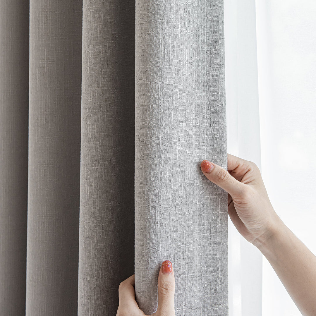 Mixed textile fabrics blackout curtain themal insulated drapery pinch pleat heading style, extra height and width solution available