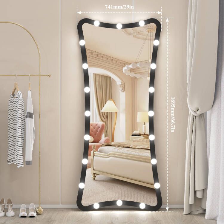 Custom Gorgeous and Luxury Full Length Mirror With Light Bulbs