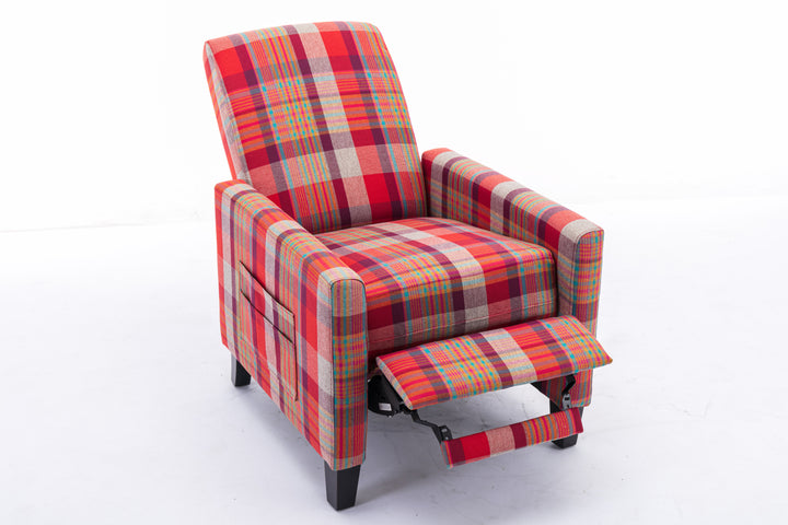 Red recline chair,The red cloth chair is convenient for home use, comfortable and the cushion is soft,Easy to adjust backrest Angle