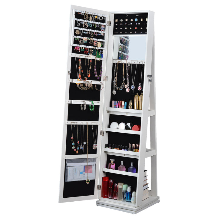 Full Length Mirror 360° Swivel Jewelry Cabinet