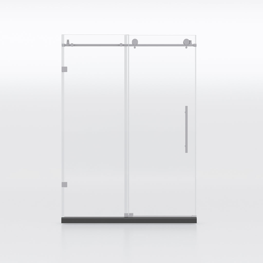 Frameless Shower Doors 60" Width x 76"Height with 5/16"(8mm) Clear Tempered Glass, Brushed Nickel Finish