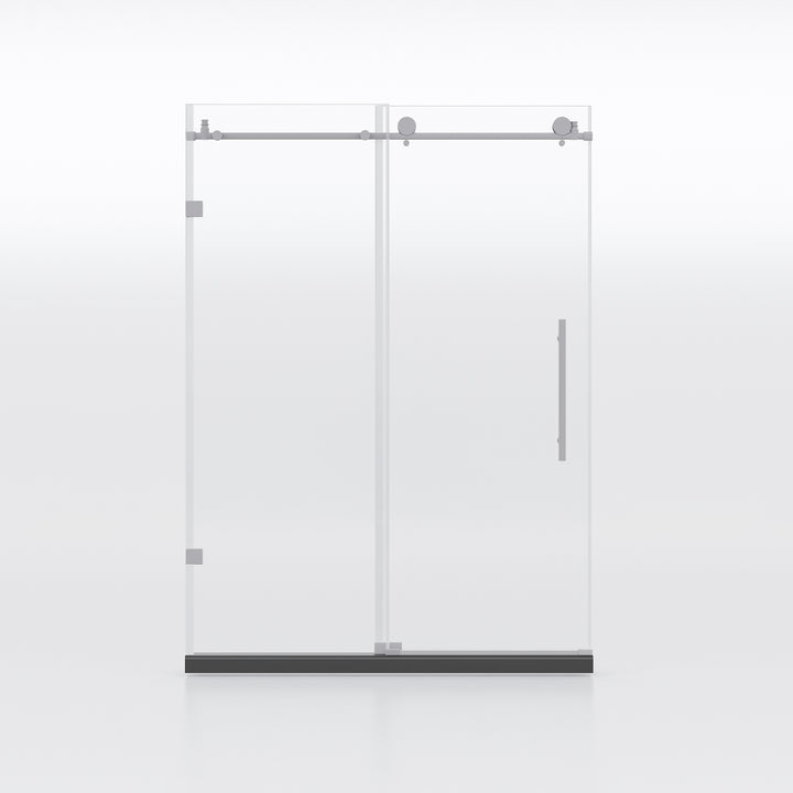 Frameless Shower Doors 60" Width x 76"Height with 5/16"(8mm) Clear Tempered Glass, Brushed Nickel Finish