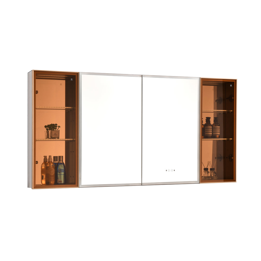 60in. W x 30 in. H LED Large Rectangular  Aluminum Alloy Surface Mount Medicine Cabinet with Mirror