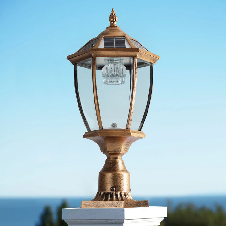 Retro gold Solar Column Headlights With Dimmable LED