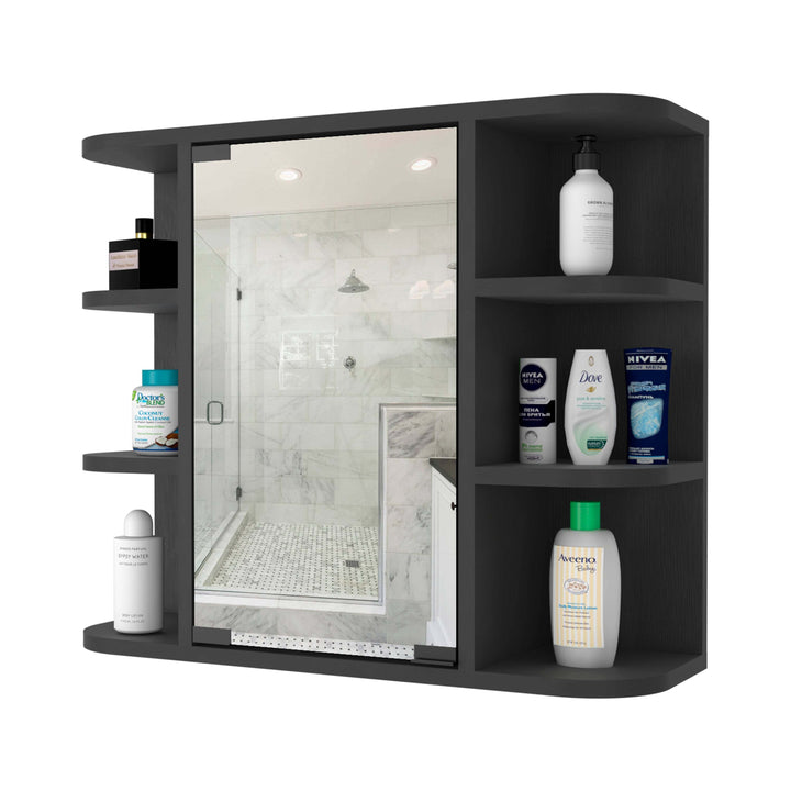 Valdez Medicine Cabinet With Six Shelves, Mirror Cabinet