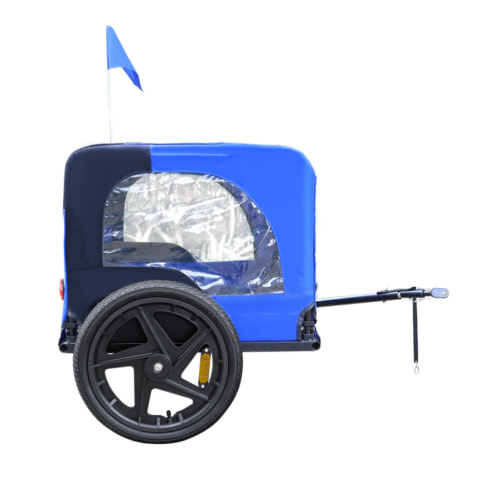 Blue High Quality 16 inch air wheel Pet Bike Trailer for Dogs Foldable Bicycle Pet Trailer