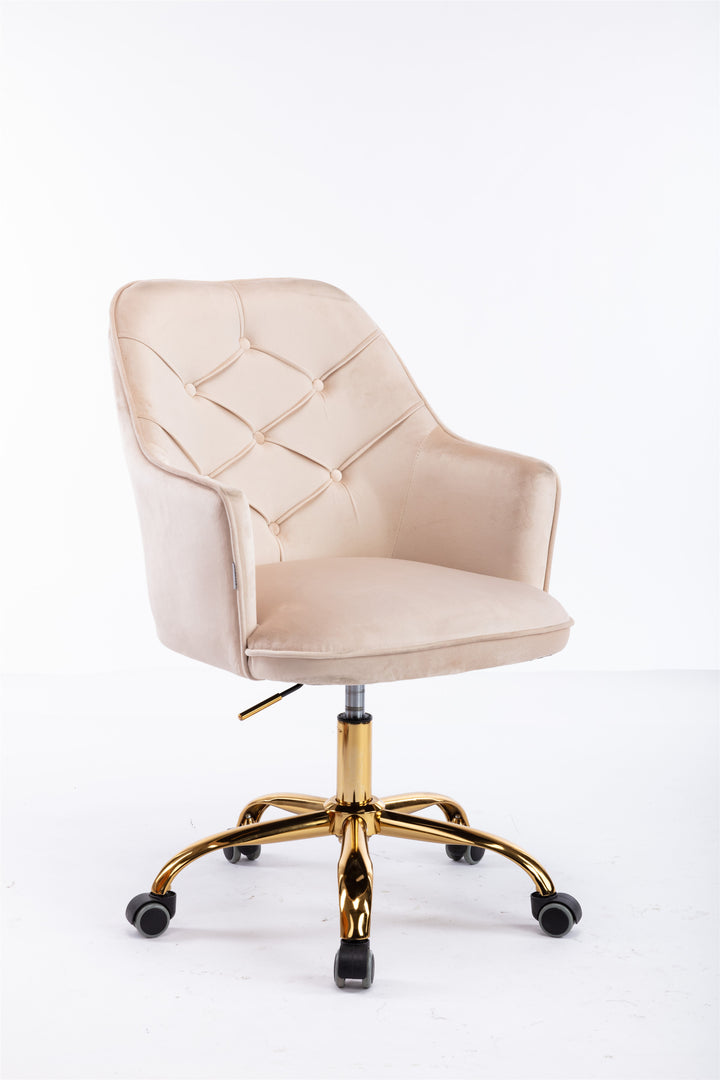 COOLMORE Velvet Swivel Shell Chair for Living Room ,Office chair , Modern Leisure Arm Chair  Beige