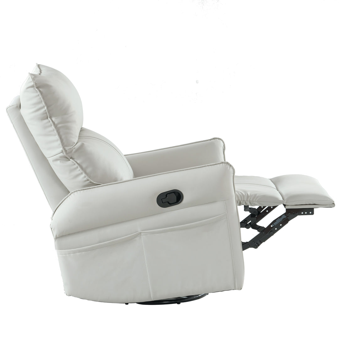 Rocking Recliner Chair,360 Degree Swivel Nursery Rocking Chair,Glider Chair,Modern Small Rocking Swivel Recliner Chair for Bedroom,Living Room Chair Home Theater Seat,Side Pocket(Light Gray)