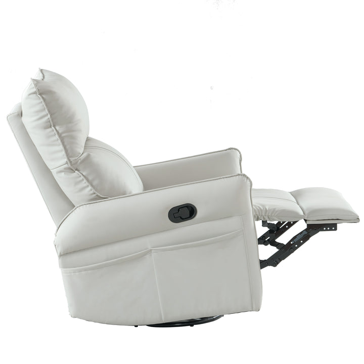 Rocking Recliner Chair,360 Degree Swivel Nursery Rocking Chair,Glider Chair,Modern Small Rocking Swivel Recliner Chair for Bedroom,Living Room Chair Home Theater Seat,Side Pocket(Light Gray)