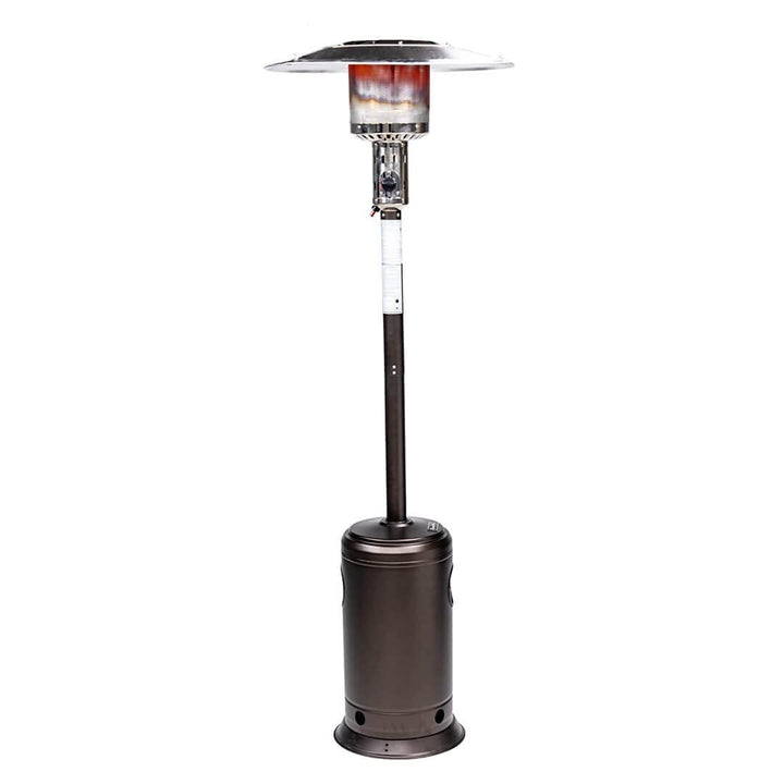 Outdoor Patio Propane Heater with Portable Wheels 47,000 BTU 88 inch Standing Gas Outside Heater Stainless Steel Burner Commercial & Residential  Hammered Black for Party Restaurant Garden Yard-Smocha