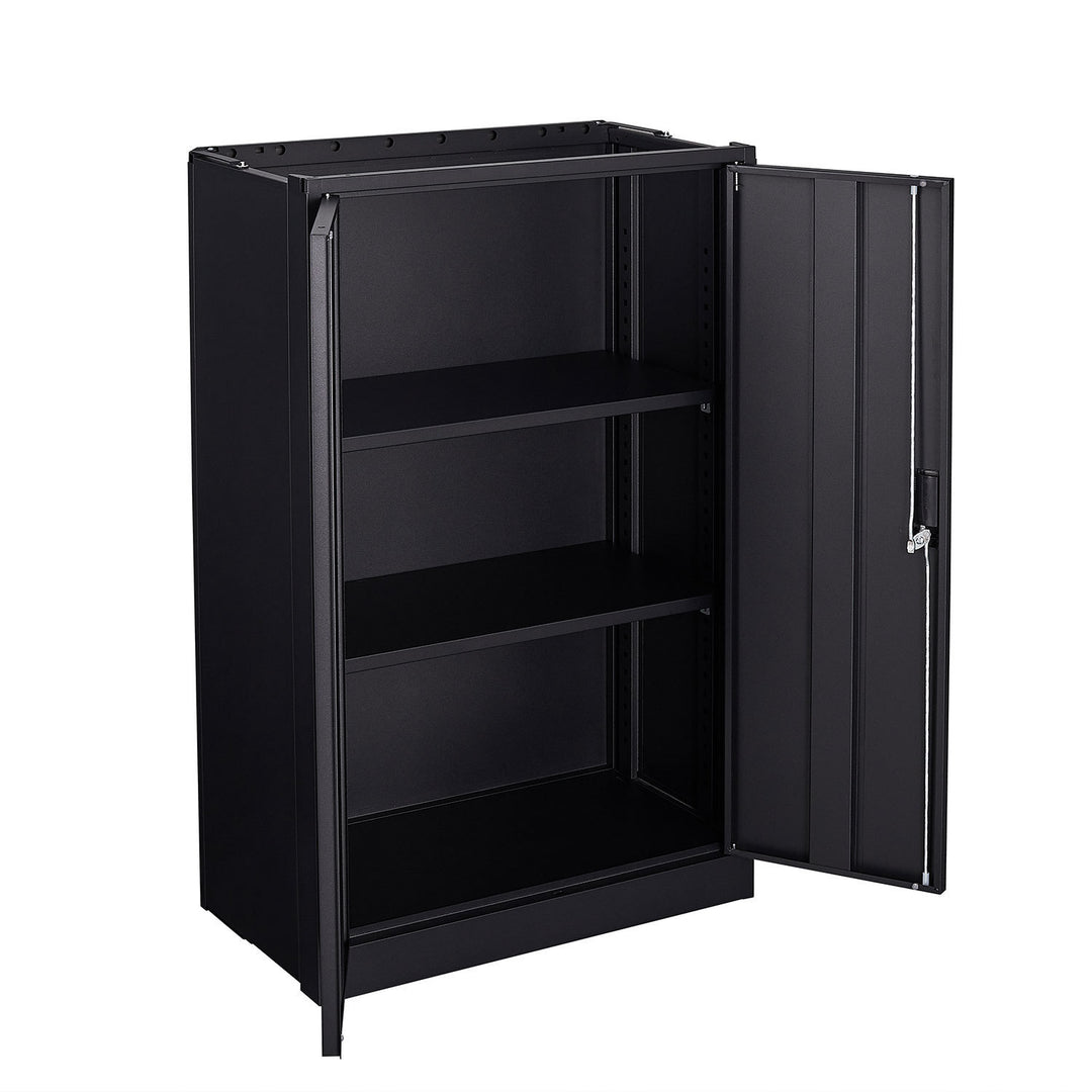 Metal Storage Cabinet with Locking Doors and Adjustable Shelf, Folding Filing Storage Cabinet , Folding Storage Locker Cabinet for Home Office,School,Garage, Black