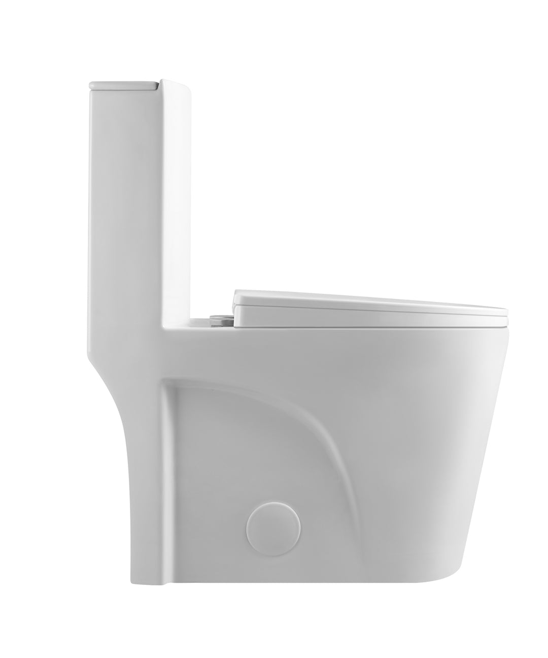 Dual Flush Elongated Standard One Piece Toilet with Comfortable Seat Height, Soft Close Seat Cover, High-Efficiency Supply,  White Toilet