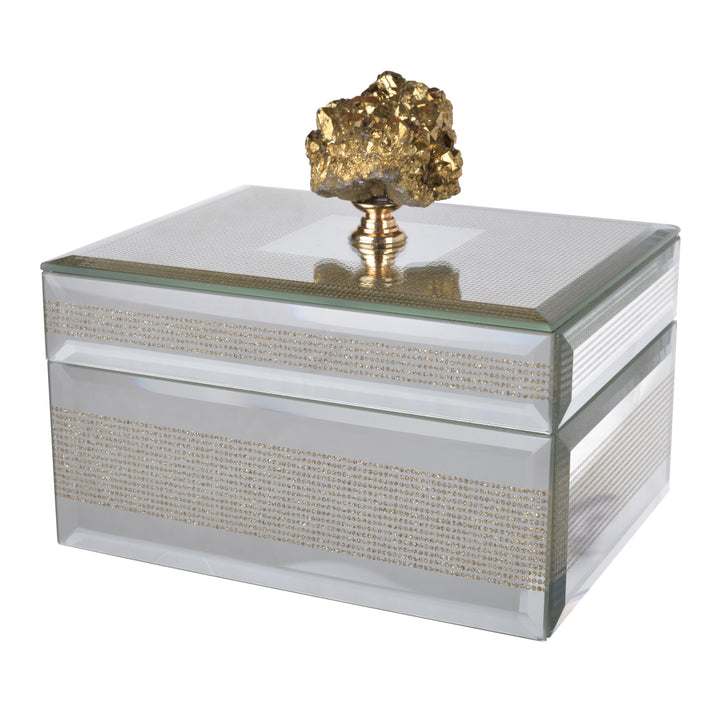 6" x 5" x 5.5" Sullivan Striped Decorative Box, Stackable Decorative Storage Boxes With Lids