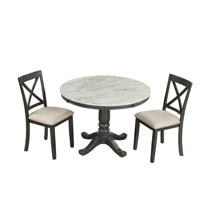 Orisfur. 5 Pieces Dining Table and Chairs Set for 4 Persons, Kitchen Room Solid Wood Table with 4 Chairs