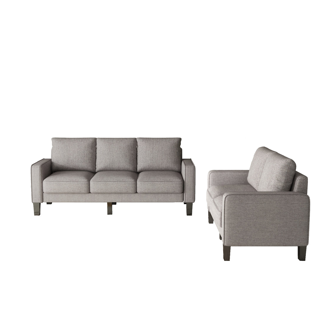 Modern Living Room Furniture Sofa in Light Grey Fabric 2+3 Seat