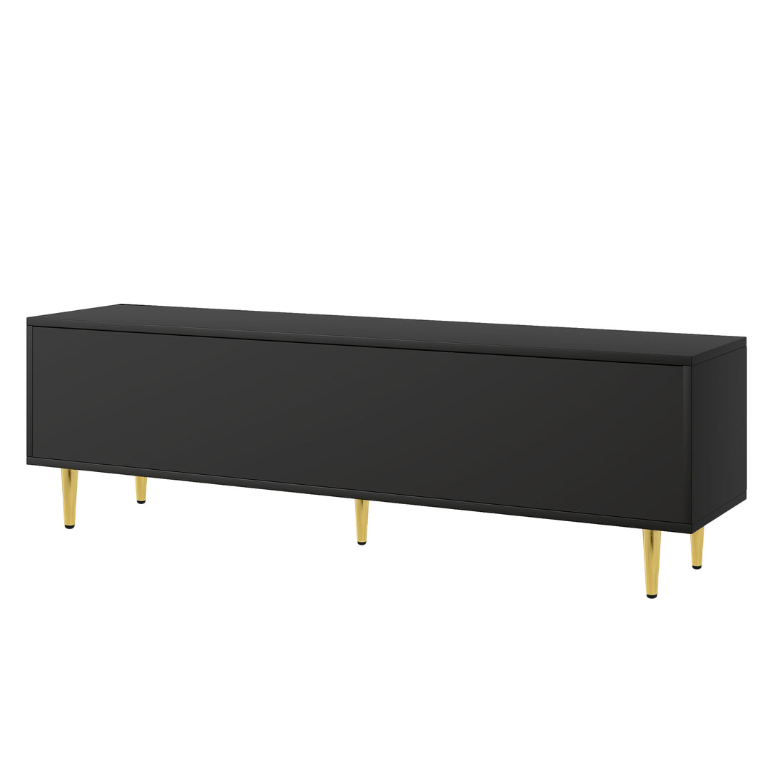 U-Can Modern TV Stand with 5 Champagne Legs - Durable, Stylish and Spacious, TVs Up to 75''