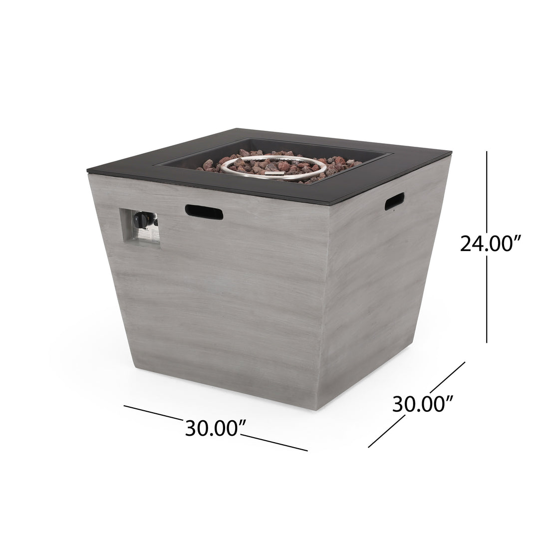 LANGTON 30" SQUARE MGO FIRE PIT - 50,000 BTU