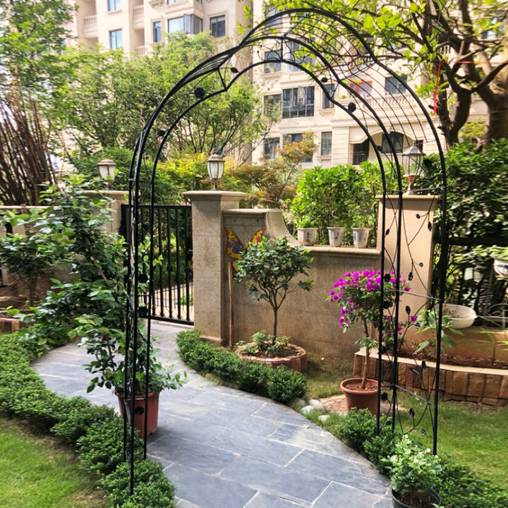 Metal Garden Arch Assemble Freely with 8 Styles Garden Arbor Trellis Climbing Plants Support Rose Arch Black