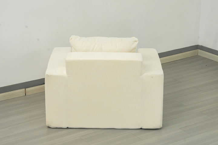 (Video) Sofa in a box Foam Sofa Couch with Pillow, Bean Bag Chairs for Adults Stuffed High-Density Foam, Large Bean Bag Sofa for Living room Bedroom Gaming Room